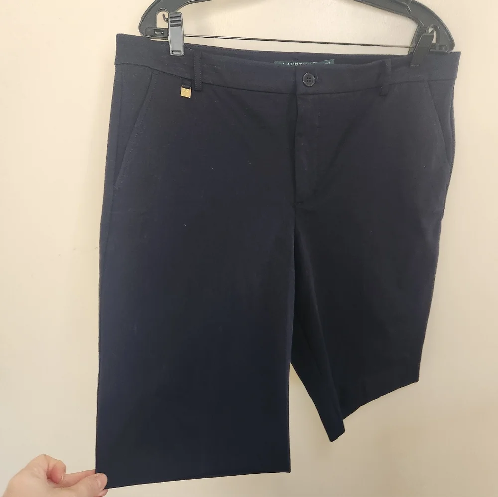 Women's Lauren Ralph Lauren Navy Blue Shorts Sz 14 - Picture 4 of 6